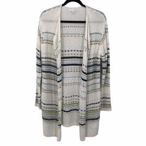 J Jill Open Front Duster Sweater Cardigan M
